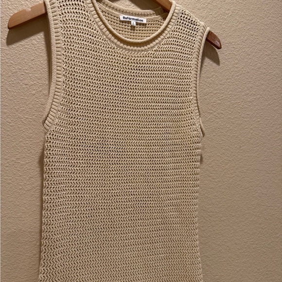 Reformation Nolan Sleeveless Crochet  Organic Cotton Sweater Maxi Dress - Picture 10 of 12